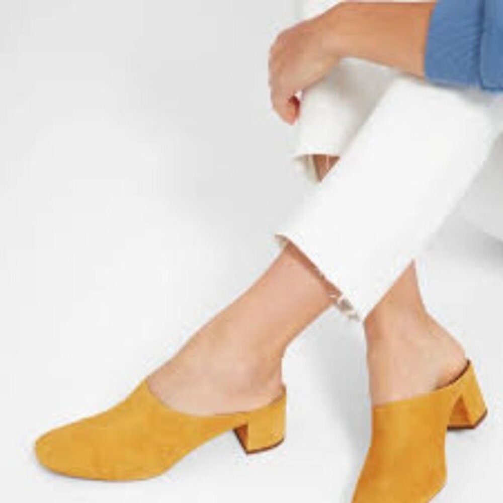 Everlane Mule Clog: Yellow Solid suede  Shoes  made in Italy - Size 8 1 2